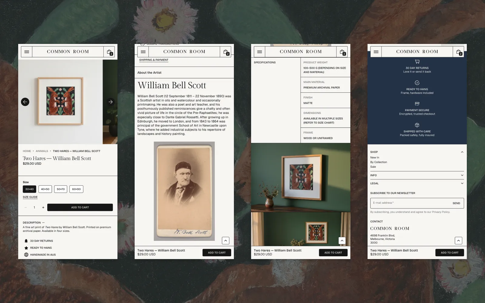 screenshot of mobile view